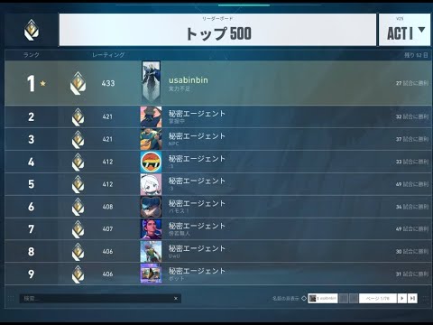 深夜部門　Radiant＃１　valorant rank　睡眠導入・画像