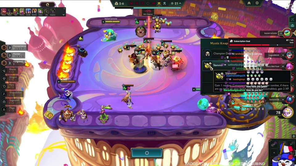 SUB/GIFT =  BADGE | TFT (NO COMS) | (85/100) | !SUB | !GAMBLE ALL| !DROPS | !TFT